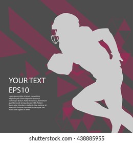 American football player silhouette colorful modern design background