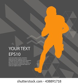 American football player silhouette colorful modern design background
