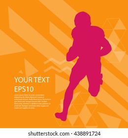 American football player silhouette colorful modern design background