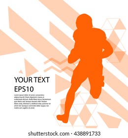 American football player silhouette colorful modern design background