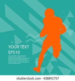 American football player silhouette colorful modern design background
