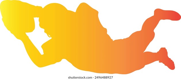 American Football Player Silhouette with Gradient Colors. Vector Illustration Isolated on White Background