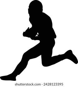 American football player silhouette illustration full body