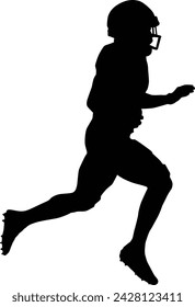 American football player silhouette illustration full body