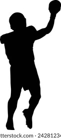 American football player silhouette illustration full body