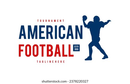 American football player silhouette logo  American Football tournament logo