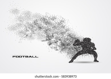 american football player of a silhouette from particle.