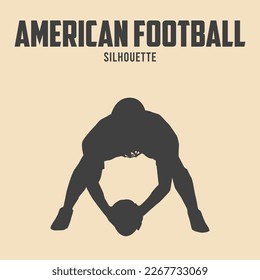 American Football Player Silhouette Vector Stock Illustration 04