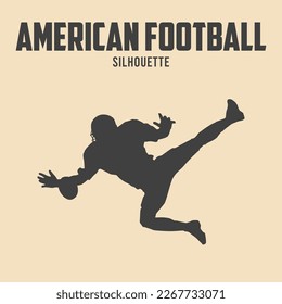 American Football Player Silhouette Vector Stock Illustration 02