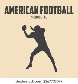 American Football Player Silhouette Vector Stock Illustration