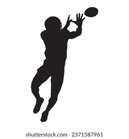 American Football Player Silhouette Vector Illustration