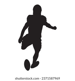 American Football Player Silhouette Vector Illustration