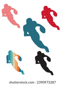 American Football Player Silhouette vector  