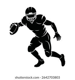 American Football Player Silhouette Vector Graphic