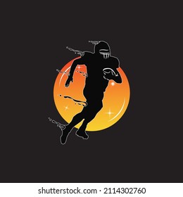American football player silhouettes, vector design