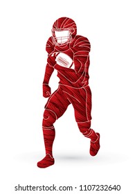 American football player, Sportsman action, sport concept designed using grunge brush  graphic vector.