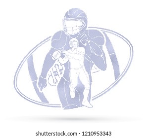 American football player, Sportsman action, sport concept graphic vector.