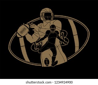 American football player, Sportsman action, sport concept graphic vector.