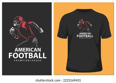 American football player. t shirt design