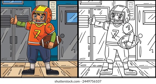 American Football Player Thumbs Up Illustration