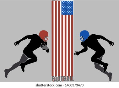 American football player and USA flag