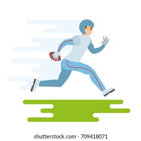 American football player. Vector flat character illustration
