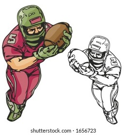 American football player. Vector illustration