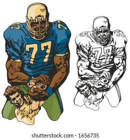 American football player. Vector illustration