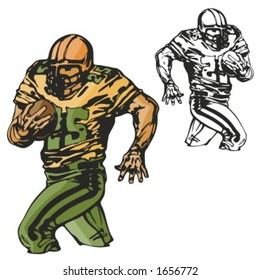 American football player. Vector illustration