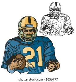 American football player. Vector illustration