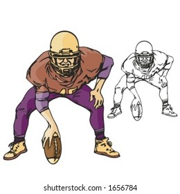American football player. Vector illustration