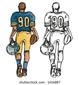 American football player. Vector illustration