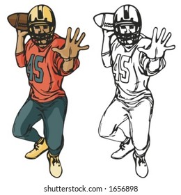 American football player. Vector illustration