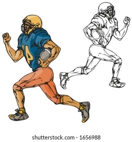 American football player. Vector illustration