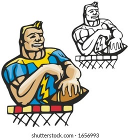 American football player. Vector illustration