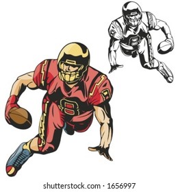 American football player. Vector illustration