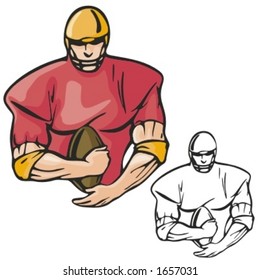 American football player. Vector illustration