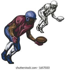 American football player. Vector illustration