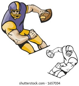 American football player. Vector illustration