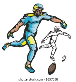 American football player. Vector illustration