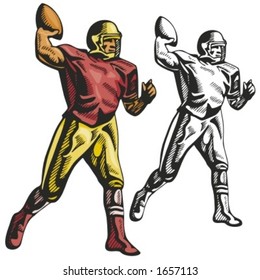 American football player. Vector illustration