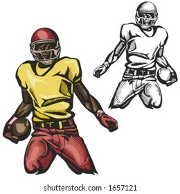 American football player. Vector illustration