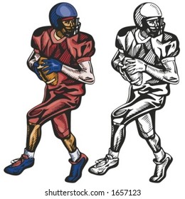 American football player. Vector illustration