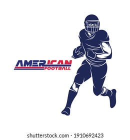 American football player vector illustration, logo american football design template