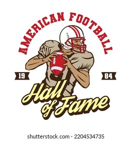 American Football player vector illustration, perfect for t shirt design and tournament competition event logo  design