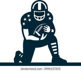 American football player vector illustration.
