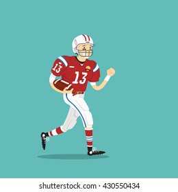 American football player. Vector illustration.