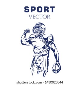 American Football Player vector. Sport Vector