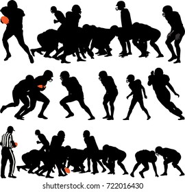 American Football Players Silhouette - Vector