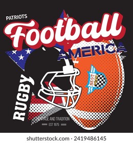 American football players in a super bowl game for print t shirt illustration vector art.